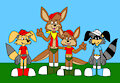 Brucie, Skippy, Bentley and Shifty Together