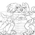 Shade and Marine's City battle of giant proportions by RaiZero
