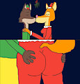 Mr Wolf and Diana Under a Mistletoe by sebashton
