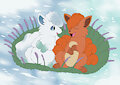 Ko-fi commission - Winter and fire fox by LunarTurtle