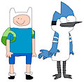 Adventure Time and Regular Show - Finn the Human and Mordecai