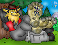 Butz Kickin back in da Forest by TheRedSkunk