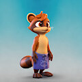 Cinnamon Raccoon [animated turntable] by cinnamoncookies