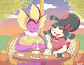 Having a snack with friends