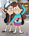 The twins' dynamic pose