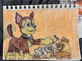 Skase ( Skye x Chase ) nose boop - Paw Patrol Fanart by BABYISSUES