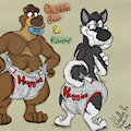 Chubbles and Kobipup in Huggies by RhythmCHusky94