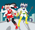 Felicia and Ruby superheroes by Rancid