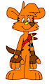 Ty the Tasmanian Tiger without his shorts and wearing neckerchief and gloves