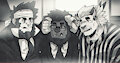 Commission: FFXIV: The Three Stooges (BW)