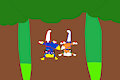 Alex and Billy getting wedgied on a tree (for ToonlandianFox2002)