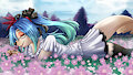 Kumi laying in a flower field [YCH Commission] by Lyrose