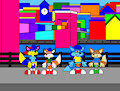 Anthonitecus and Astraligor adventuring in Rainbow City with Alex and Billy (by ToonlandianFox2002)