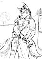 When He Comes Home line art by Woofajuana