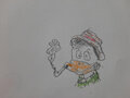 Abner Duck smoking a pipe
