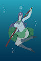 A lady, her katana and the water