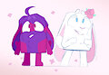 Two buns rockin' it out in Bluey's Style!