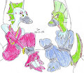 Duct Taped Dinos Myrna and Flo