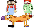 CatDog in Doll Hats