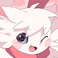 Fluffy cat wearing red scarf. by Doronyong