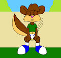 stephen the squirrel stink in the backyard