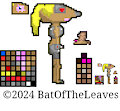 Pixel Art Mole Woman And Bat