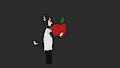 Alec TheCat and a normal sized apple. (They are small) by aleccat