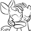 Lineart: Cousin hug! by rainb0wdashie