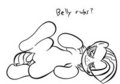 Lineart: Babs Belly Rub by rainb0wdashie