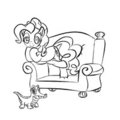 Lineart: Pinkie and Gummy by rainb0wdashie