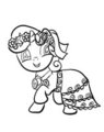 Lineart: Sweetie Belle in a dress by rainb0wdashie