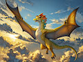 Adine the angel with scaly wings in the sky by AutoSnep