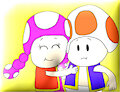 toadette hugs toad