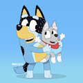 Caiden and Bandit by Toddlercaiden
