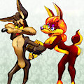 Dos Coyotes, National Coyote Day by mreiof
