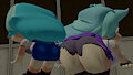 Sky and Skyblue Butt Bumping by Skulltronprime969