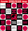 Favorite Things That Give Me Boners Bingo