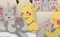 [Commission] Pikachu & Minccino by WinickLim