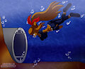 [comission]swimming through a pipe