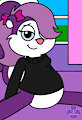 A very pregnant purple French skunk
