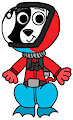 Deepak Dalmatian in Underwater Gear
