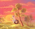 Umkashka rides the wheel into the sunset🥰