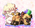 Commission - sheep punishing hyena by LKIWS