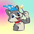 Lucky Wolf wizard - redrawn sticker icon