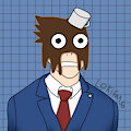 Phoenix wright w/ coffee on his head