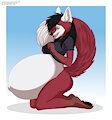 Scarlet admiring her belly by buckshot4449
