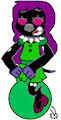 Dante Dalmatian in Girly Costume on Space Hopper