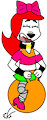 Delgado Dalmatian in Girly Costume on Space Hopper