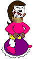 Diesel Dalmatian in Girly Costume on Space Hopper