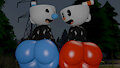 Cuphead and his pal Mugman by Skulltronprime969